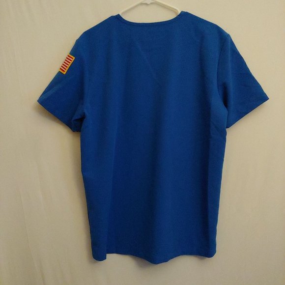 COPY - Figs Technical Collection Mens V-Neck 2 pocket Scrub Top FM1500 M US Flag - Picture 6 of 9